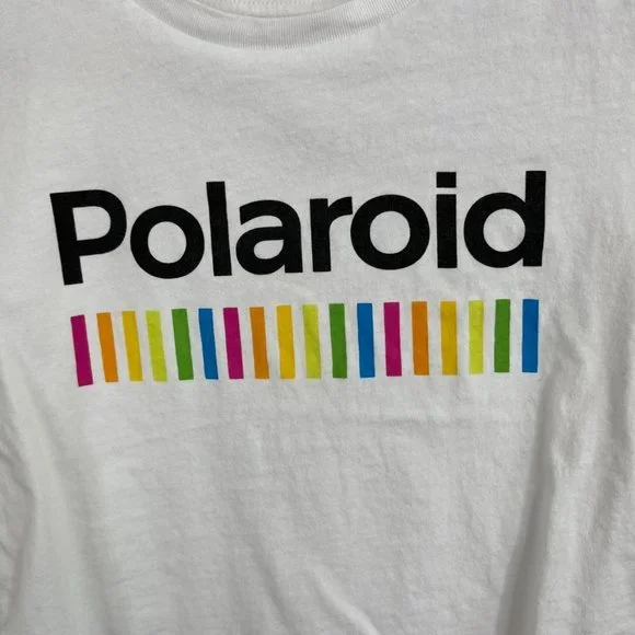 Polaroid VTG Logo Cropped Baby Doll Tee Shirt - Picture 2 of 4